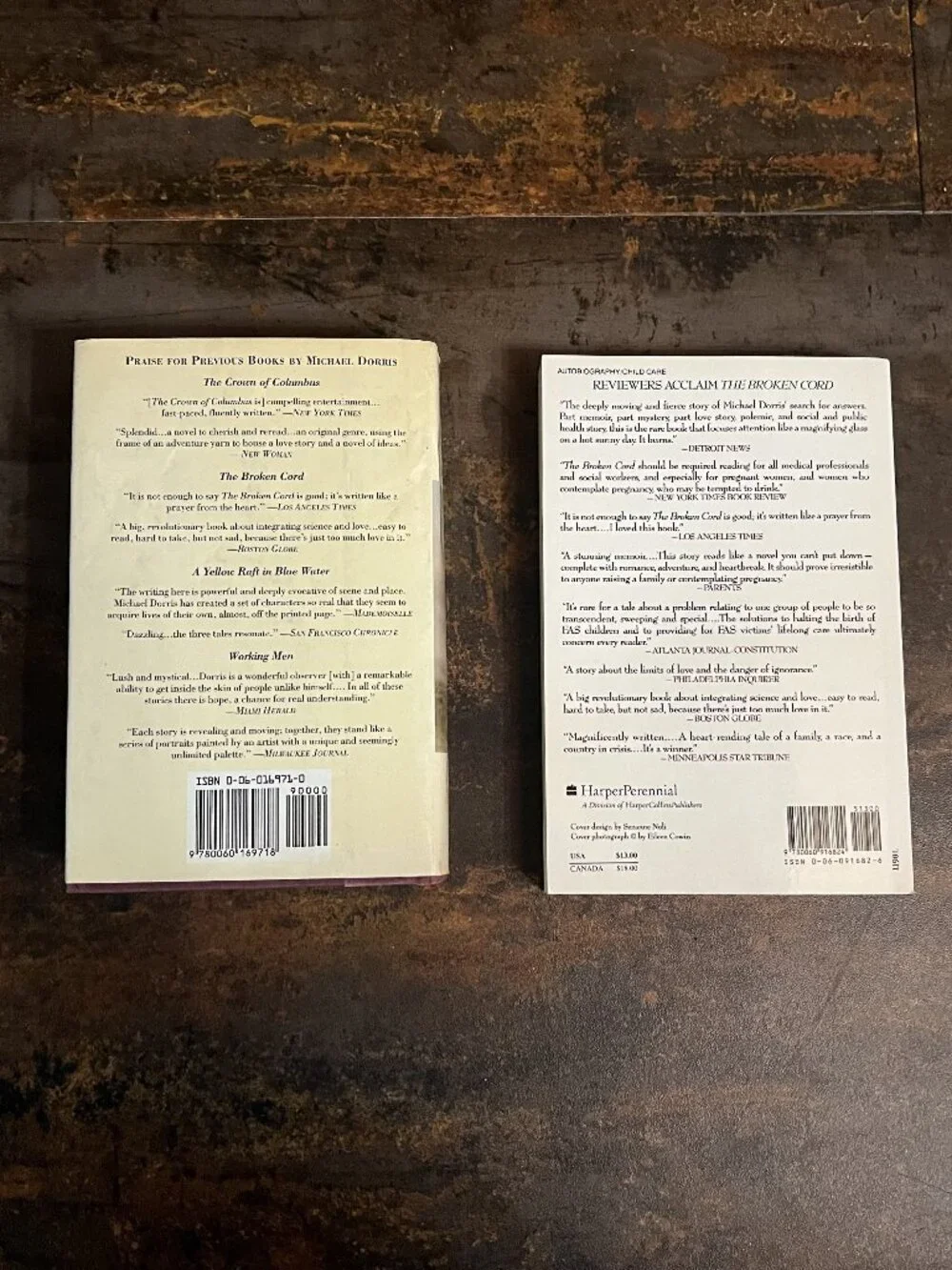 2-Book Michael Dorris Bundle: Paper Trail and The Broken Cord
